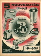 Werbung alte Neuheiten Peugeot Roboter Toaster Brot aus Zeitschrift 1950