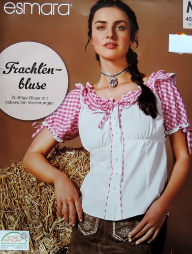 Damen trachtenbluse l - s,
