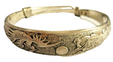 stabiler Armreif DRACHE verstellbar Tibet Silber Handarbeit Schmuck NEU