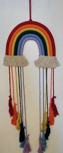 Makramee wandbehang regenbogen - makramee,