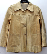 True Vintage 60er Mod Lederjacke Camelbeige Blazer Jacke Hippy
