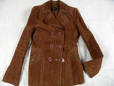 VERO MODA lange zweireihige Wildlederjacke FREYA braun Gr. M TOP SH121