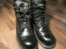 DOC MARTENS 7-Loch Stiefel schwarz mit Stahlkappen Industrial Steel Toe Größe 45