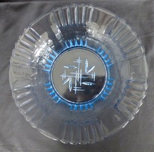 Alte Glas Schale Obstschale Glasschale Vintage Schale Blau Art Deco