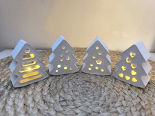 Deko Keramik 4er-Set Tannen