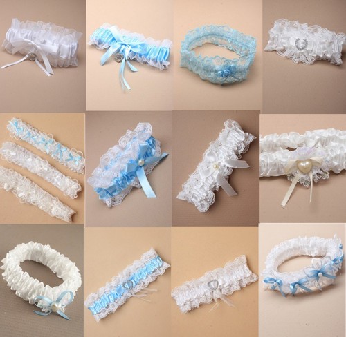 Strumpfband hochzeit weiß - ,