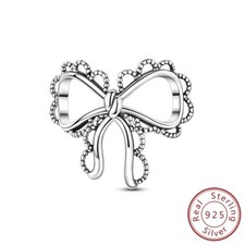 MULA Fine Original Hollow Bow DIY Charm 925 Sterling Silber für Frauen Armband
