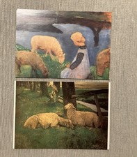 2 Postkarten, Schafe