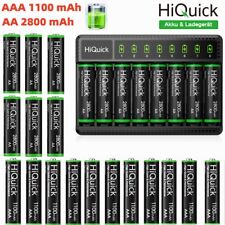 HiQuick Akku Ladegerät 1100/2800mAh AA AAA Wiederaufladbar Rechargeable Batterie