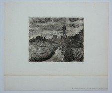 Friedrich Schaper: Radierung»CuxhavenII« Nachlasstempel-Griffelkunst von 1976