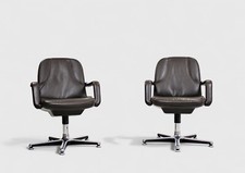 2 X Drabert Bürostühle Dreh Vintage Chair Design Leder Space 70er 60er Klassiker