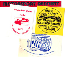 80er Jahre Motorsport - Aufkleber / Sticker - Konvolut 4 tlg. !!