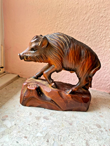 Handgeschnitzter wildschwein - handgeschnitzter,