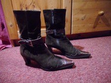 Tolle Stiefeletten Cowboystiefel Leder Kim Kay London Gr 38 Braun