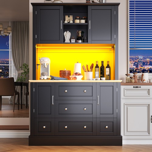 Schwarz hochschrank küchen - schwarz,