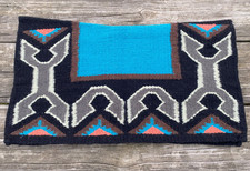 Weaver turquoise, black, coral