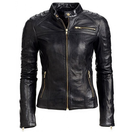 Schwarze kunstlederjacke - schwarze,