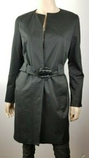 TAIFUN edler Damen Trenchcoat Mantel Jacket Coat Gehrock Schwarz Glanz Gr. 38 M