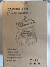 Camping Fan Mini Ventilator Wiederaufladbare Batterien Schwarz mit LED Licht