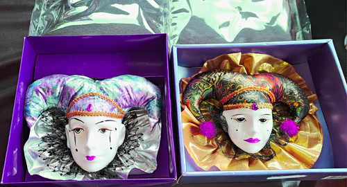 2er set harlekin deko - 2er-set, deko-masken