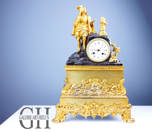 Historische kaminuhr bronze - kaminuhr, um