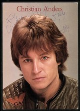 Musiker Christian Anders in Lederjacke, Autograph, Ansichtskarte 