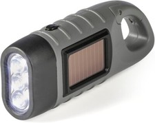 EASYmaxx Solar Taschenlampe mit Dynamo Kurbel Notfall Solar helle LED Lampe