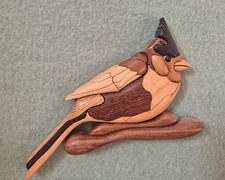Holz Deko Kunst Vogel hell mit
