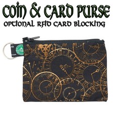Steampunk Uhren-Ziffernblatt Münze Karten Geldbörse Optional Rfid Schutz Strumpf