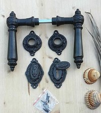 Antik Style Türklinke Tür Griffe BB Rosetten Türgriffe Eisen Türbeschlag  R24E