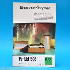 Perfekt 506 Heim-Stereoanlage DDR 1968 | Prospekt Werbung Werbeblatt DEWAG P23 B