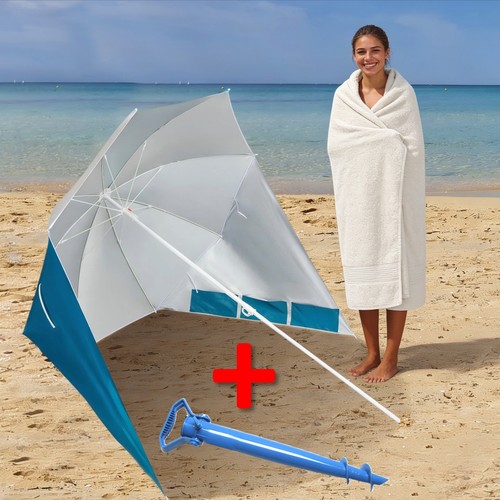 Sonnenschirm strandmuschel mit - sonnenschirm,