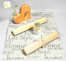  14 Tischsets + ein Teelicht + Holzherz mit Glaszylinder für eine Blume gebrau