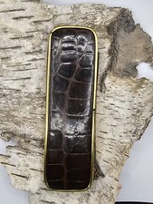 Vintage Montblanc Etui Braun 2 Schreibgeräte Echtleder Kroko Design