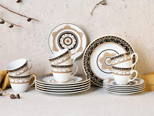 Majestosa Kaffeeservice 18tlg schwarz 6 Personen aus Porzellan CreaTable 15085