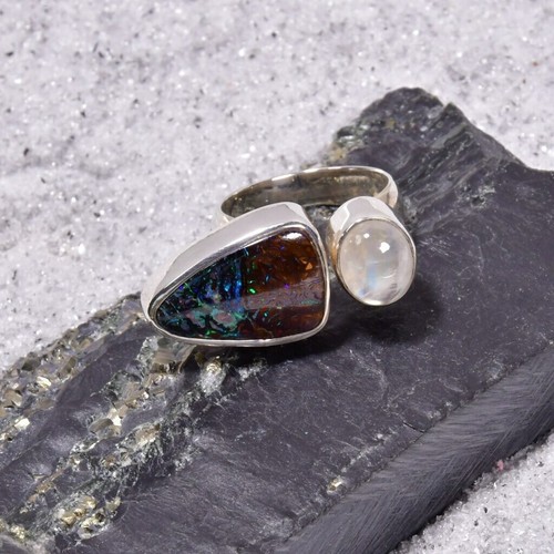 Boulder opal ring 925er - boulder,