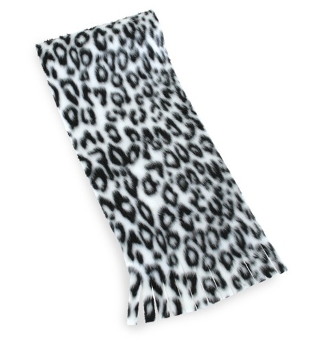 Plüschschal leo leopard weiß - plüschschal,