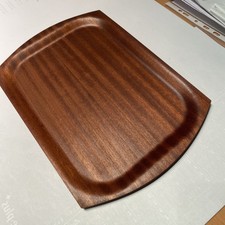 Vintage Tablett Servier Platte Teakholz gepresst Design 60er 70er