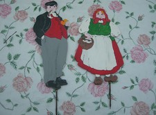 2tlg Set Shabby Landhaus Holz Deko-Blumenstecker Pflanzenstecker BAUER & BÄUERIN