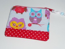 kleine Geldbörse Portemonnaie Kindergeldbörse Eulen rot Geldbeutel