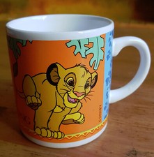 Lion King Tasse Becher 1990er "König der Löwen Simba & Nala" Vintage Walt Disney