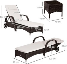 Outsunny 3-tlg. PE Rattan