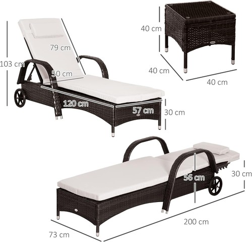 Outsunny tlg pe rattan - pe,