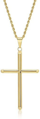 24k gold seil kette - gold, kreuz