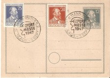 Export Messe 1947 Hannover , Gedenkkarte, Briefmarken