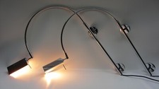 Florian Schulz Paar Wandlampe Bogenlampe höhenverstellbar schwenk- Chrom '70 J