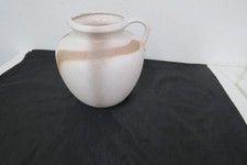 große bauchige Blumenvase Henkelvase Keramik  Beige - Braun -  Höhe 24,5 cm,