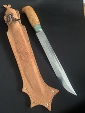 Original Janne Marttiini Ilves Inox Finnland Jagdszene Gravur Lederscheide EDC