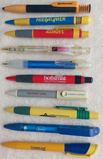 Kugelschreiber-Sammlung - 10 Werbe Kulis - # dicke Form #