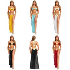 Damen Maxirock Fasching Kostüm Bühnenauftritte Kleid Rave Tanzbekleidung Toga